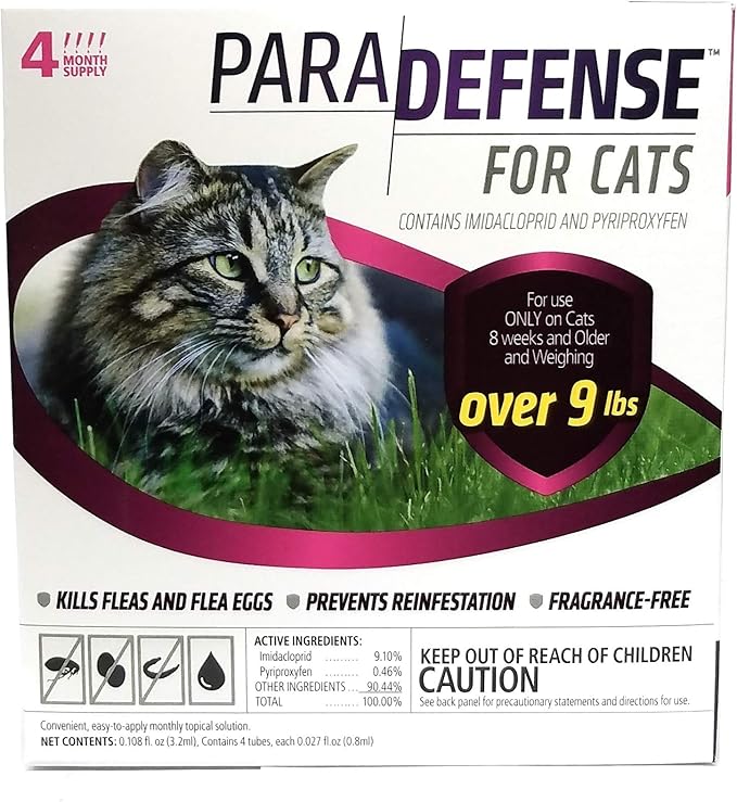 para Defense 10+ lb Cat Pet Flea Control Supply, Large