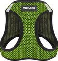 Best Pet Supplies Voyager Step-in Air Harness - All Weather Mesh, Reflective, No Pull Harness for Dogs, Cats - Secure with Hook & Loop Fastener, Buckle, Double D-Rings - Lime Green 2-Tone, XS