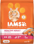 IAMS Proactive Health Dry Cat Food, Healthy Cat Food Dry Recipe for Adults, Salmon, 16 lb. Bag