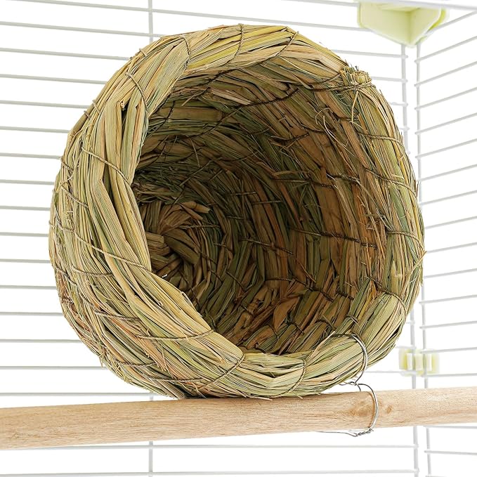 2 Tier Iron Bird Cage, Pigeons Parrot Birdcage, 30Inch Parakeet Cage with Water/Food Boxes, Freestanding Dual Door Birdcage for Various Bird Species