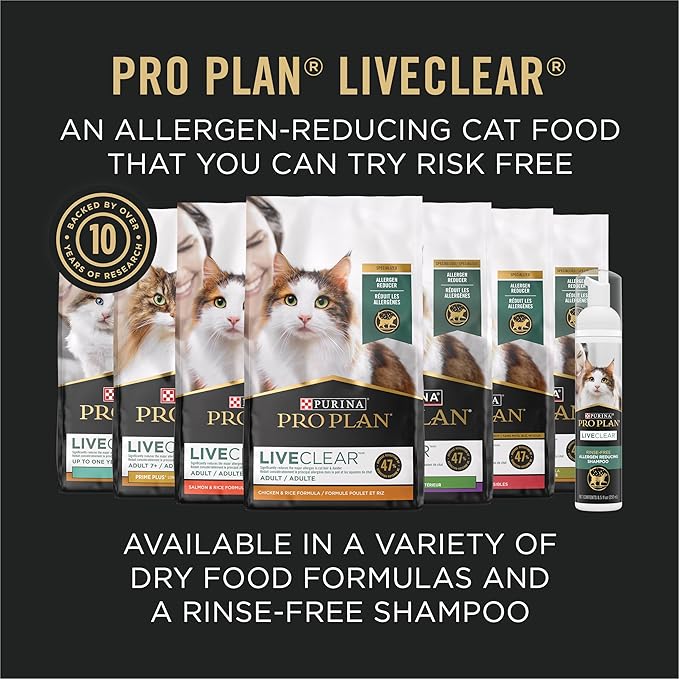 Purina Pro Plan Allergen Reducing, High Protein Cat Food, LIVECLEAR Chicken and Rice Formula - 16 lb. Bag