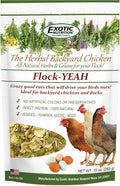 Exotic Nutrition Flock Yeah 10 oz. - Healthy All-Natural Chicken Treat - Natural Flowers, Herbs & Calcium Carbonate - Promotes Healthy Chickens & Eggs