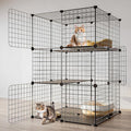 3-Tier Cat Cage Indoor Enclosure DIY Cat Playpen Catio Detachable Metal Wire Kennels 2Lx2Wx3H Crate Large Exercise Place Ideal for 1-2 Cats, Black