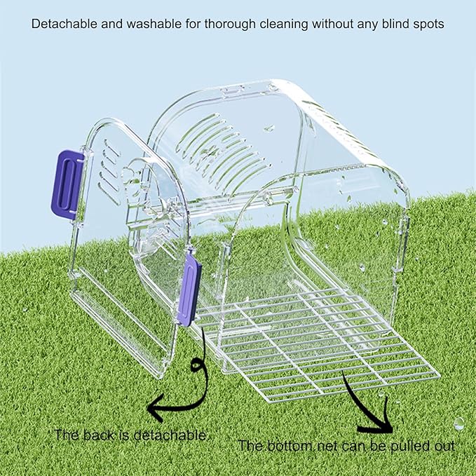 Light Weight Pet Carriers Transparents Portable Bird Cage with Removable Tray for Budgies and Small Birds Travel Cage with