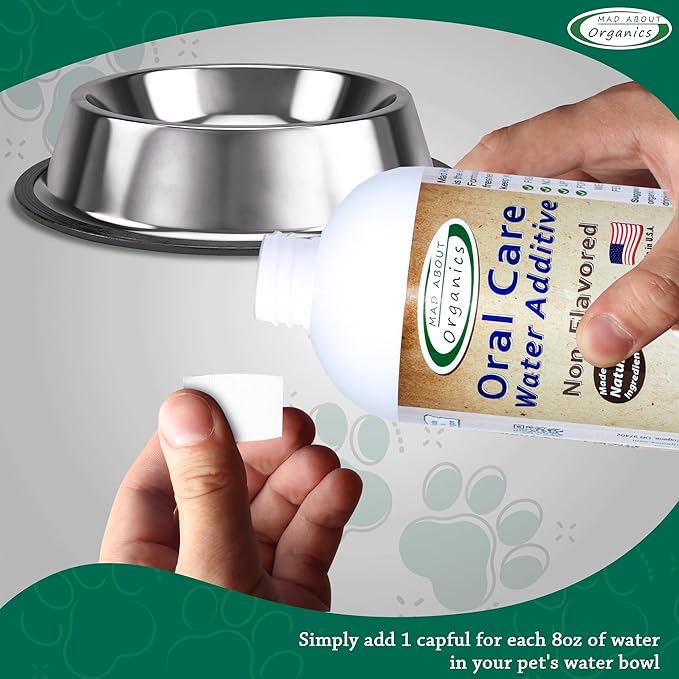 Oral Care Water Additive for Cats & Dogs – Gentle Dental Support – Reduces Breath Odors, Promotes Gum Health – No Brushing – Convenient for Daily Use, Non-Flavored, 16 FL oz
