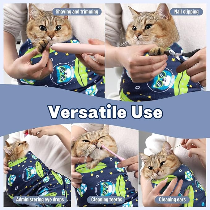 Paw Legend 21.7" Cat Wrap for Grooming Cat Wrap for Cutting Nails Cat Restraint for Nail Clipping Self Adhesive Blanket Restraint Cloth for Cats