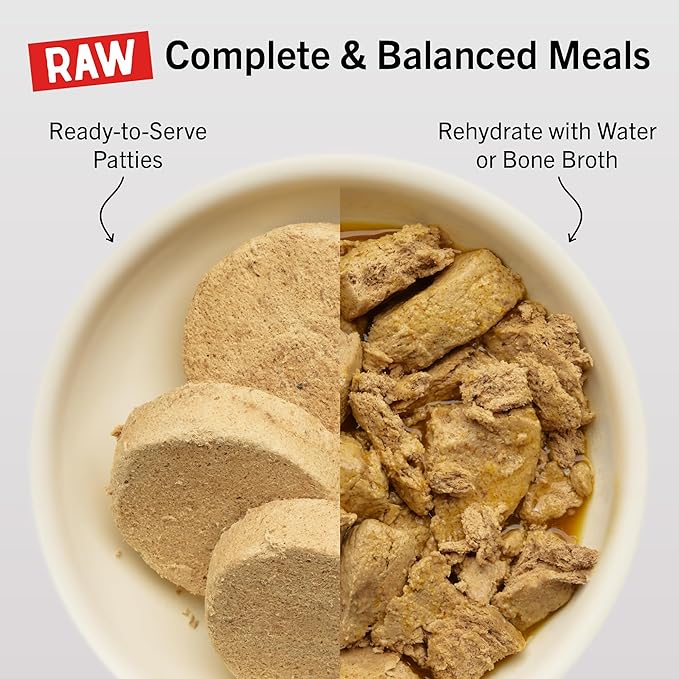 Stella & Chewy's Freeze-Dried Raw Dinner Patties - Surf 'N Turf Salmon & Beef Recipe - High Protein Grain-Free Puppy & Dog Food - Perfect For Picky Eaters - 5.5 oz