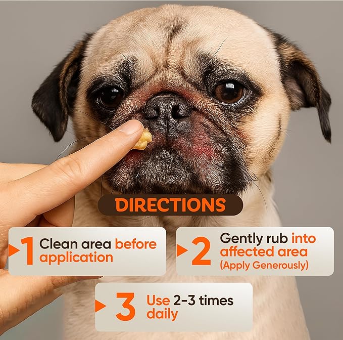 Paw Nose Dog Lick Safe Balm – Natural Moisturizer for Dry and Cracked Paws, Soothes Itchy, Sensitive and Irritated Skin, Wrinkle Irritation Relief, Protective Pet Care Soothing Essentials, 80g