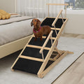 Dog Ramp for Bed PANTAZO Adjustable Ramps for Small Dogs to Get on Bed, Up to 28.5 Inches, 48'' Long,120lbs with Anti-Slip Grip & Safety Rail