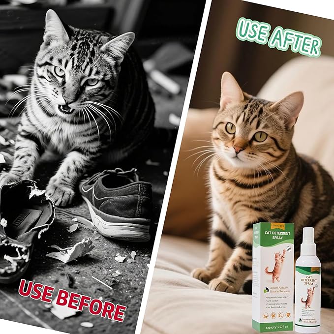 Cat Deterrent Spray,Enhanced Cat Repellent Prevent Cats from Scratching and Biting, Furniture, Sofa, Carpet, Curtains, Ornaments, Train Cats to Stay Away from The Activity Restricted Area