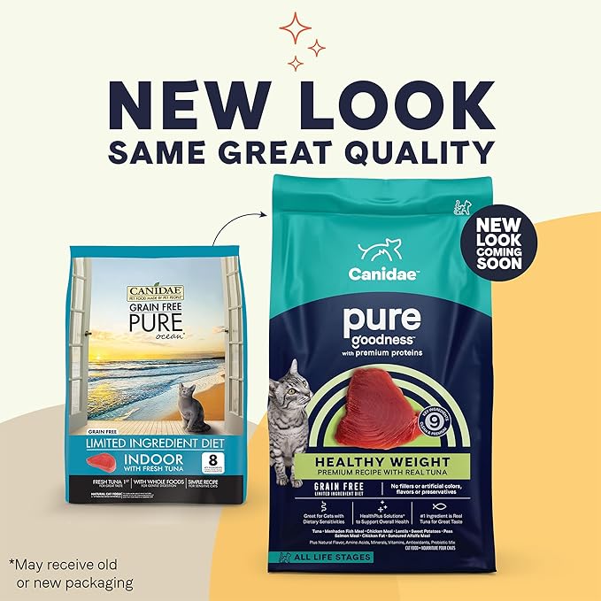 Canidae Pure Healthy Weight Limited Ingredient Premium Dry Cat Food, Real Tuna Recipe, 10 lbs, Grain Free