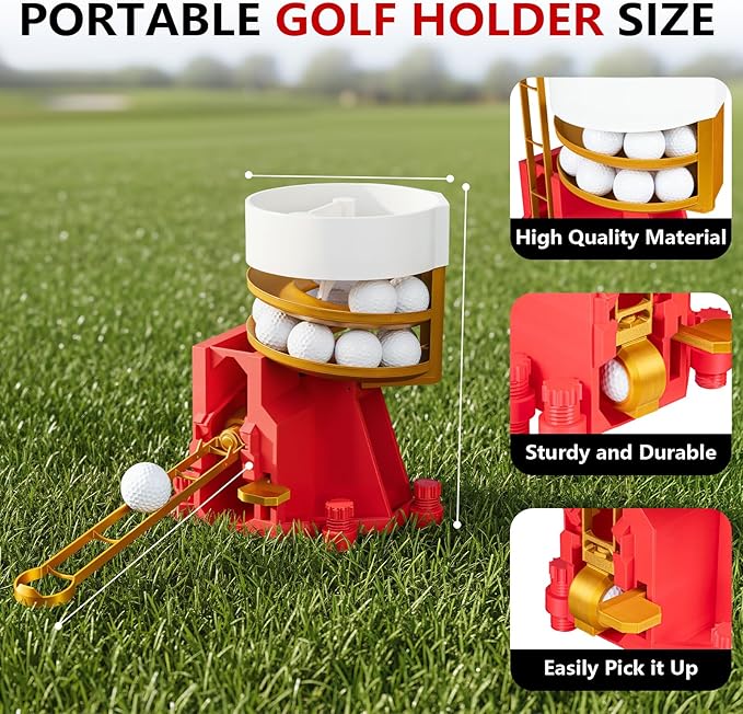 Golf Ball Dispenser, Golf Ball Launcher Pro, Automatic Golf Ball Dispenser & Launcher Pro, High-Capacity Hands-Free Practice Machine