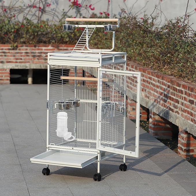 2pcs Parrot Cage Food and Water Dispensers Automatic Bird Feeder Watering Supplies for Cage Use