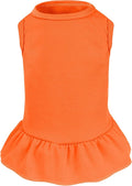 Dog Dresses Cat Skirt Solid Color Dog Clothes Summer Sleeveless Puppy Girl Clothes for Small Pet Dogs Cats (Orange, Small)