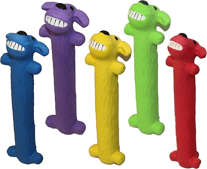 Multipet Original Loofa Dog Latex Ruff 6" Dog Toy, Assorted Colors for Small Breeds. (Pack of 2)