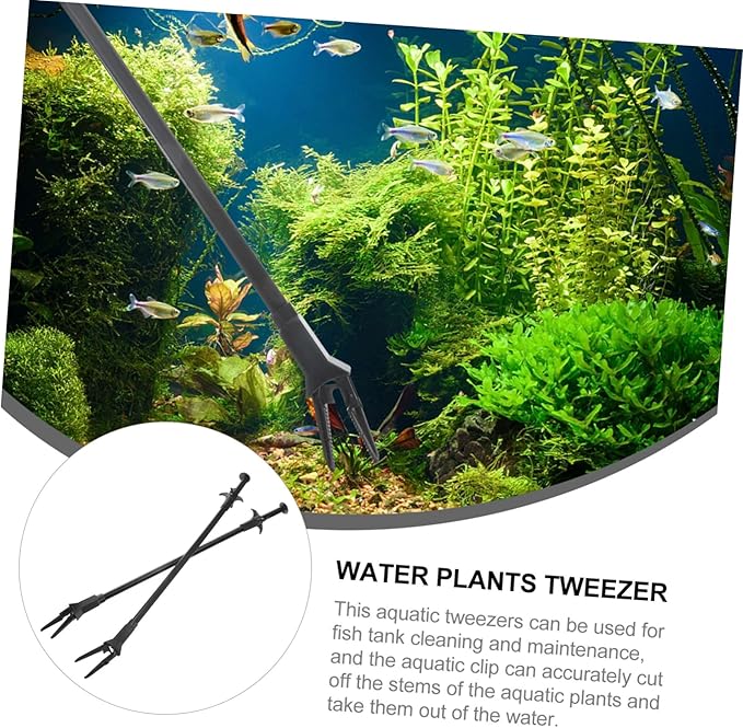 4pcs Cleaning Tweezers for Aquarium Portable Fish Tank Planting Clips Ergonomic Waterweed Feeding Tool Aquatic Plant Tong for Easy Aquarium Maintenance