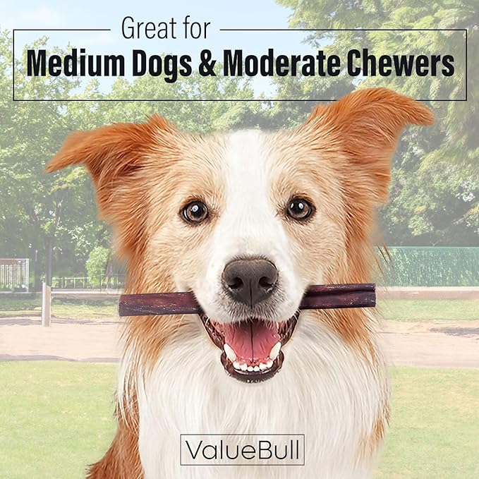 ValueBull Collagen Sticks for Dogs, 6 Inch Medium Chews, Natural Long-Lasting Dog Treats, 100 Count Bulk Pack - Supports Joints, Skin & Coat with Chondroitin & Glucosamine