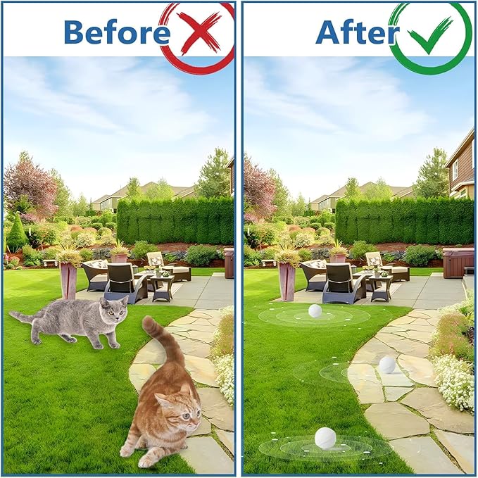Cat Deterrent Outdoor, Natural Peppermint Oil Cat Repellent Outdoor, 10 Pack Cat Deterrent Balls Outdoor Indoor to Keep Cats Out of Yard, Garden, Lawn, Prevent Scratch and Chew, Keep Cats Away