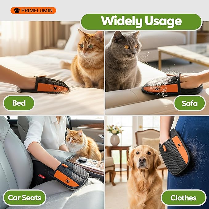 Pet Hair Remover Glove for Couch & Furniture, Upgraded 2026 Reusable Electrostatic Dog & Cat Fur Remover for Sofa, Upholstery, Carpet & Car Seats – Washable Pet Hair Cleaning Tool.