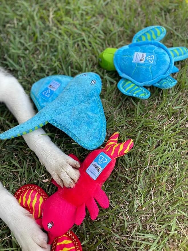 Spunky Pup Clean Earth Plush Stingray | Made from 100% Recycled Water Bottles | Large