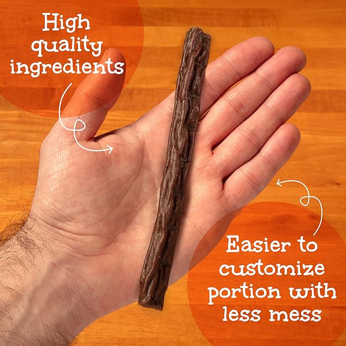 Happy Howie's Woof Stix - Natural Healthy Dog Treats, Flavorful Slow Cooked Beef Stick, Natural Ingredients, Chewy, Soft Dog Treats, Hormone Free - Beef, (Pack of 1)