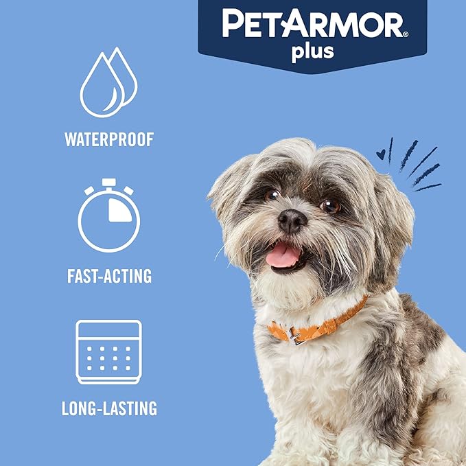PetArmor Plus Flea and Tick Prevention for Dogs, Small Dog Flea and Tick Treatment, 1 Dose, Waterproof Topical, Fast Acting (5-22 lbs)