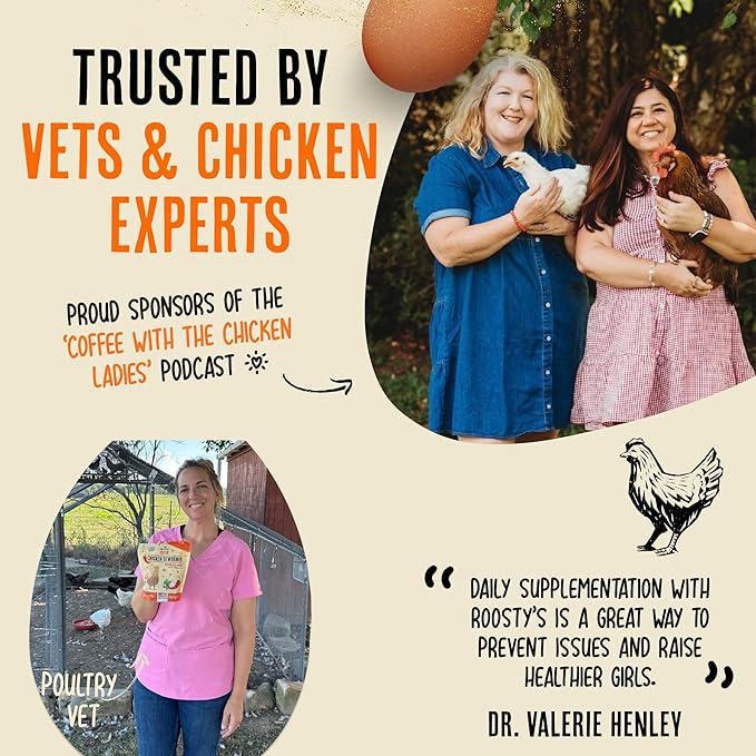 Roosty's Naturals Chicken Immunity & Digestion Booster | Chicken Digestion Supplements | Omega-3 Vitamins and Supplements | Poultry Vitamins for Chickens