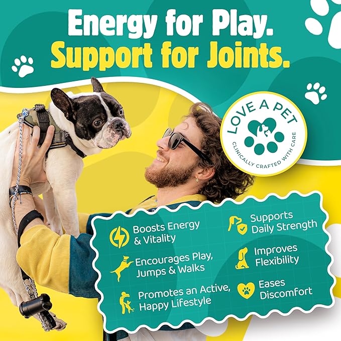 Advanced Hip & Joint Support – Joint Supplement for Dogs Bacon Flavor Soft Chews; MSM & Turmeric for Mobility & Glucosamine for Dogs – Dog Vitamins and Supplements, 120 Chews