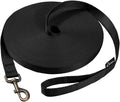 HIKISS Long Dog Leash Obedience Recall Training Agility Lead with Thickening Material for Large Dog - 15ft 20ft 30ft 50ft 100ft Training Leash(Black 15ft)