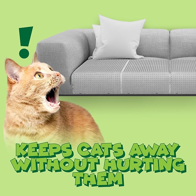 ohlela 8 Pack Scat Mat for Cats - 16 x 13 Inch Cat Repellent Mat with 1 Inch Spike is an Effective Stray Cat Repellent Outdoor & Indoor to Deter Cats & Dogs. Pet Deterrent Indoor 11.5sqft Coverage