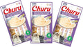 INABA Churu Cat Treats, Grain-Free, Lickable, Squeezable Creamy Purée Cat Treat/Topper with Vitamin E & Taurine, 0.5 Ounces Each Tube, 12 Tubes (4 per Pack), Chicken with Shrimp Recipe