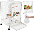 50 Pcs Disposable Bird Cage Liners, 26x18 Inch - Transparent PE Liners for Small & Medium Parakeet Cages, Fit Budgies, Cockatiels, Cockatoos, Easy-to-Clean Tray Accessories