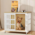26'' Dog Crate Furniture Large Breed Dog Crate Dog Kennels for Inside Wooden Dog Crates End Table Heavy Duty Indoor Combination Cage for Medium to Large Dogs Oak