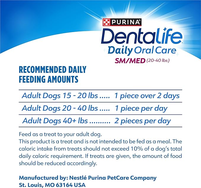 Purina DentaLife Daily Oral Care Dog Dental Chews for Small and Medium Breed Dogs - 120 ct.