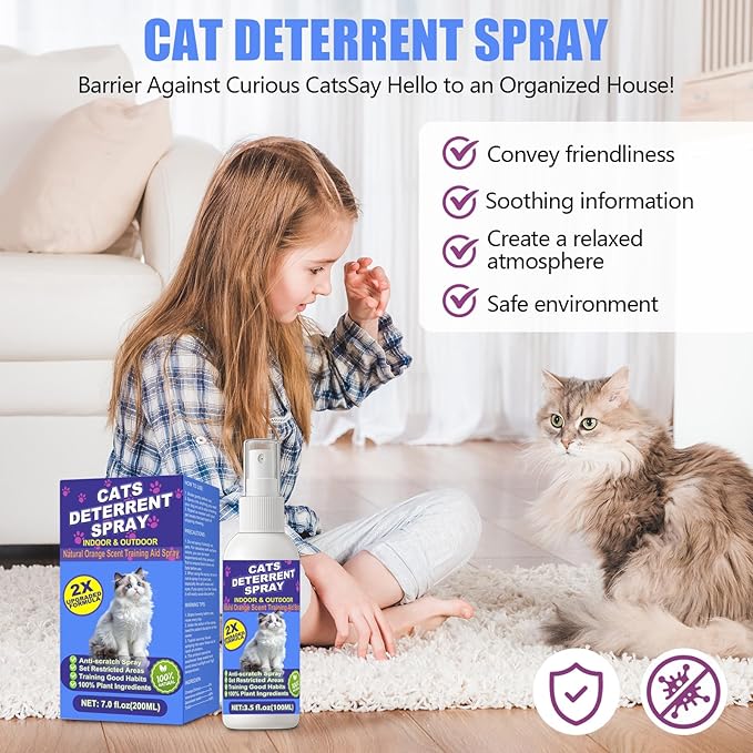 Cat Deterrent Spray - Cat Scratch Deterrent Spray for Furniture Protection, Scratch & Chew Deterrent Fei 02