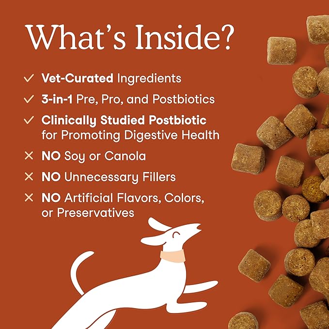 Fera Pets Probiotics for Dogs with Prebiotics and Postbiotics - Full Spectrum Gut Health Support - Promotes a Balanced Gut Microbiome - Boosts Immune Health - 90 Soft Chews (Pack of 2)