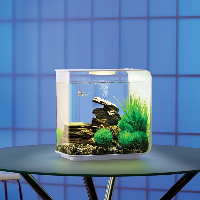 biOrb Flow 15 Aquarium with MCR Lighting - 4 Gallon, White (46875)