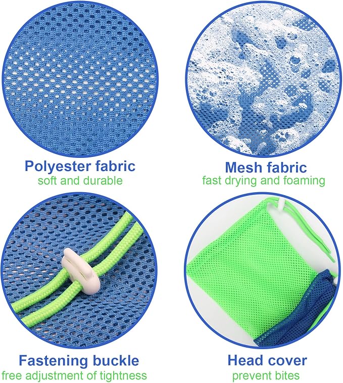 Cat Bathing Bag, Breathable Mesh Cat Shower Bag Anti Scratch Adjustable Cats Grooming Washing Bag for Nail Trimming Polyester Soft