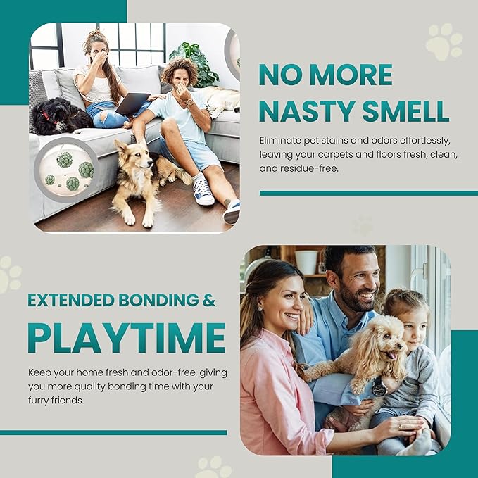 Pet Stain & Odor Remover – Enzyme Cleaner for Carpet, Rugs & Furniture – Eliminates Dog & Cat Pee Odors – 32oz Citrus Spray – Safe for Pets & Kids, Made in USA