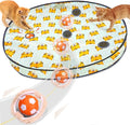 VIWIK Cat Toys for Bored Indoor Adult Cats, Interactive Automatic Motion Activated Kitten Ball Toy, Hide and Seek Mouse Catching Game, Low Noise Fast Rolling Ball in 4 Holes Play Mat
