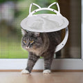 Cat Door for Screen Door, Cat Doors with Lockable Magnetic Flap, Inside Openning 10x10x0.5 inch, Pet Screen Doors Built-in for Puppy, Cats Up to 20 lbs, Equipped with Installation Tools, White