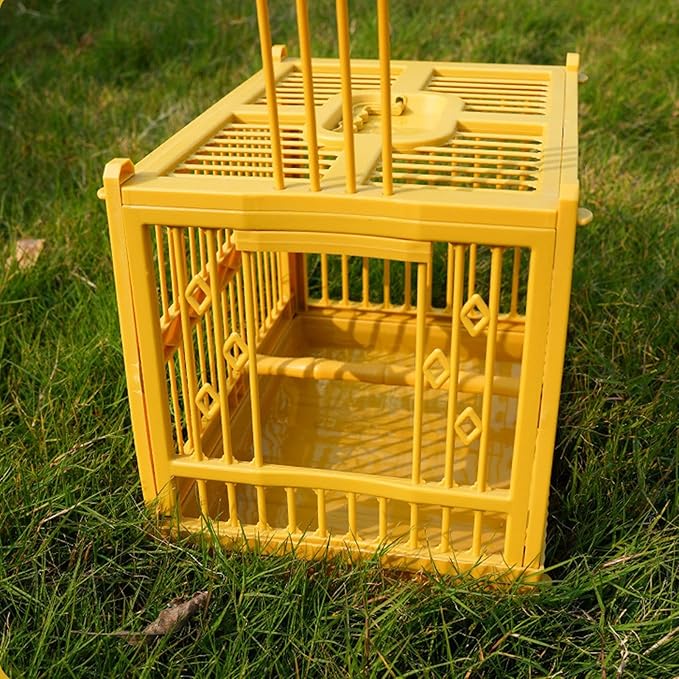 Parrot Travel Cage - Lightweight Small Bird Carrier, Includes Standing Perch, Secure Conure Transport Box, Easy-Clean Indoor Home Crate, Short-Term Vet Visit Unit | for Cockatiel Finch Lovebird