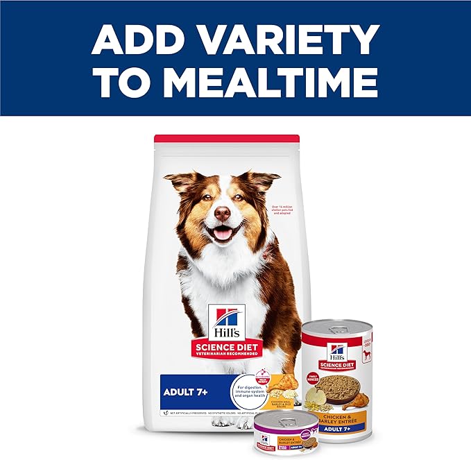 Hill's Science Diet Adult 7+ Wet Dog Food, Beef & Barley, 5.8 oz. Cans, 24-Pack