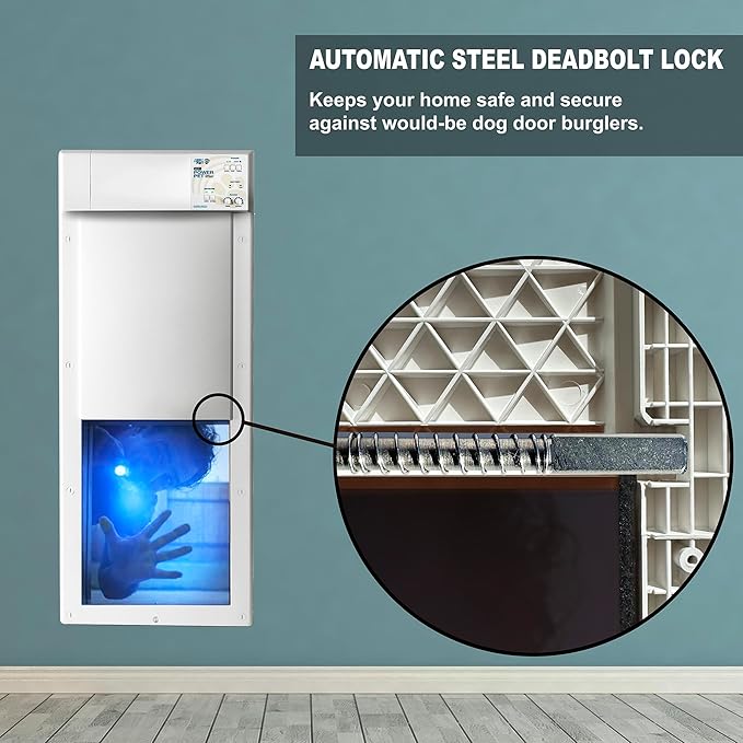 Power Pet Automatic Electronic Pet Door by High Tech Pet - Pet Operated Dog Door, High Security, Air Tight, for Large-Sized Dogs 30-100 lbs. (12 1/4" x 16" Pet Opening), Easy Door Install - PX-2W