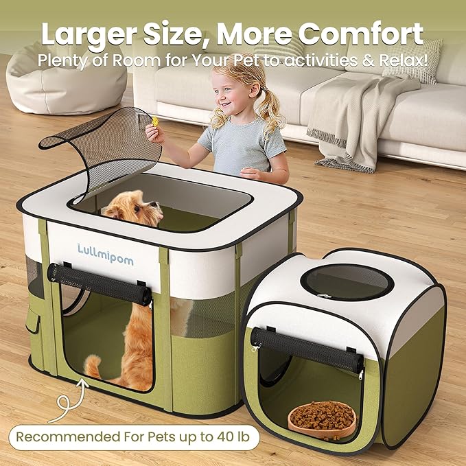 2-in-1 Foldable Cat Tent, Pop-Up Cat Play Tent with Breathable Mesh, Portable Collapsible Cat House for Indoor Cats, Suitable for Indoor & Light Outdoor Use