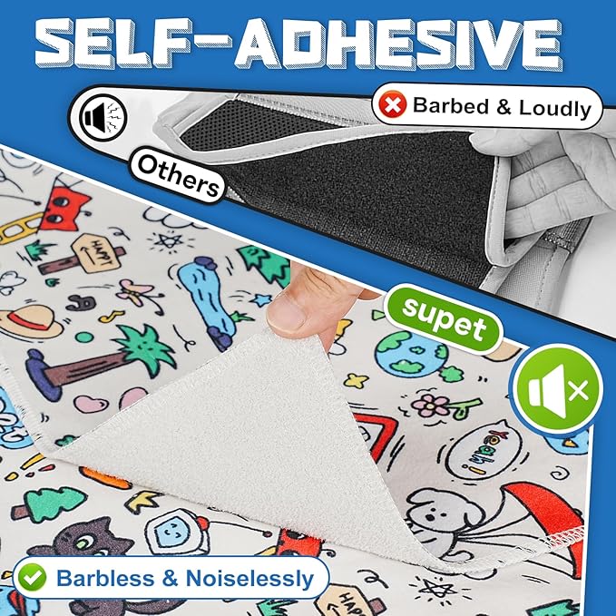Supet Cat Grooming Wrap for Cutting Nails, 2026 Self-Adherent Anti-Escape Calming Cat Swaddle Wrap for Medicine, Nail Clipping, Teeth Brushing, Ear Cleaning (Cartoon, XL)