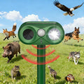 Upgraded Ultrasonic Animal Repeller,Solar Powered Cat Repellent Outdoor,Deer Deterrent with LED Flashing Motion,Sensor and Sound,Waterproof Bird Repeller for Dog Fox Garden Patio Dark-Green
