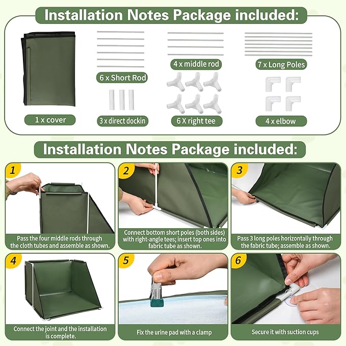 24x24x17.7 Dog Pee Pad Holder with High Walls,Waterproof Puppy Litter Box,Foldable Indoor Dog Potty,No Spill Pet Toilet for Small/Medium Puppy, Easy Clean,Army Green