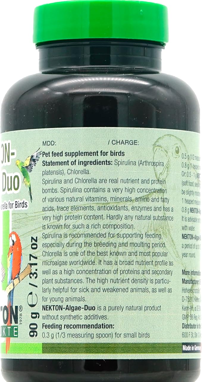 NEKTON Algae-Duo Spirulina and Chlorella for Birds 90g /3.17oz