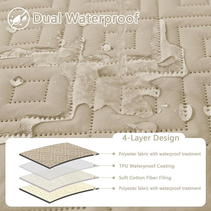 hyha Waterproof Dog Blanket, Soft Pet Bed Blankets, Waterproof Sofa Couch Cover for Dogs Washable, Reversible Pet Couch Covers for Sofa Furniture (30x70 Inch, Taupe/Beige)